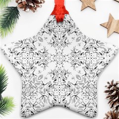 Black And White Decorative Ornate Pattern Star Ornament (two Sides) by dflcprintsclothing