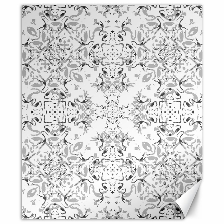 Black And White Decorative Ornate Pattern Canvas 8  x 10 