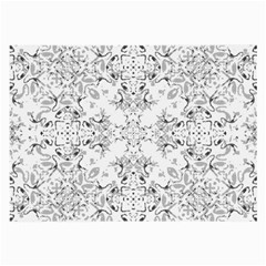 Black And White Decorative Ornate Pattern Large Glasses Cloth (2 Sides) by dflcprintsclothing