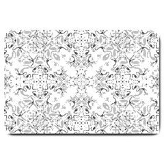 Black And White Decorative Ornate Pattern Large Doormat  by dflcprintsclothing