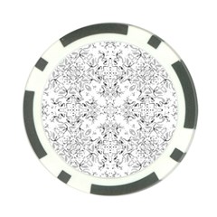 Black And White Decorative Ornate Pattern Poker Chip Card Guard (10 Pack) by dflcprintsclothing