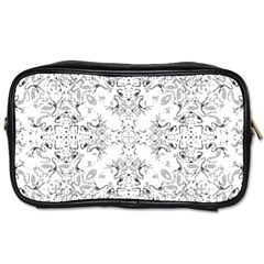 Black And White Decorative Ornate Pattern Toiletries Bag (two Sides) by dflcprintsclothing