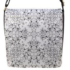 Black And White Decorative Ornate Pattern Flap Closure Messenger Bag (s) by dflcprintsclothing