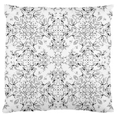 Black And White Decorative Ornate Pattern Large Flano Cushion Case (one Side) by dflcprintsclothing