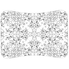 Black And White Decorative Ornate Pattern Velour Seat Head Rest Cushion by dflcprintsclothing