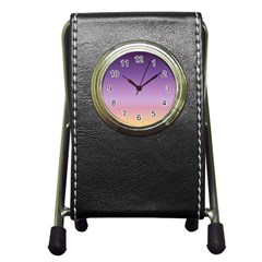 Sunset Evening Shades Pen Holder Desk Clock by designsbymallika