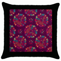 Circle Pattern Throw Pillow Case (black) by designsbymallika