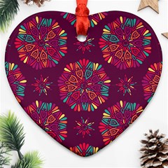 Circle Pattern Heart Ornament (two Sides) by designsbymallika