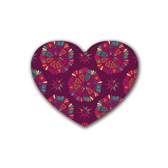 Circle Pattern Rubber Coaster (heart)  by designsbymallika