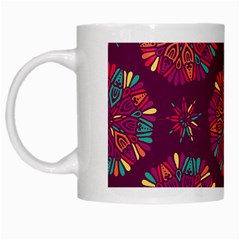 Circle Pattern White Mugs