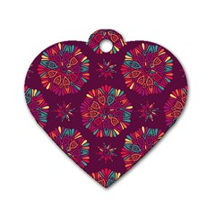 Circle Pattern Dog Tag Heart (one Side) by designsbymallika