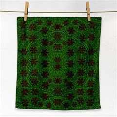 Rose Stars So Beautiful On Green Face Towel by pepitasart