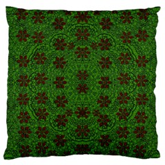 Rose Stars So Beautiful On Green Large Cushion Case (one Side) by pepitasart