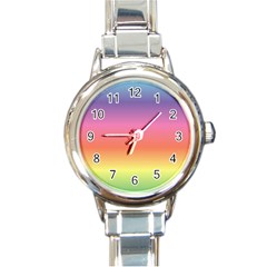 Rainbow Shades Round Italian Charm Watch by designsbymallika