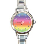 RAINBOW SHADES Round Italian Charm Watch Front