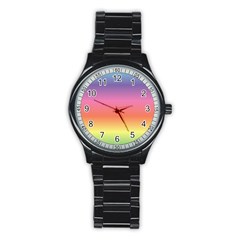 Rainbow Shades Stainless Steel Round Watch by designsbymallika