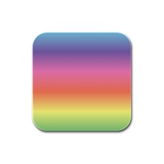 Rainbow Shades Rubber Square Coaster (4 Pack)  by designsbymallika