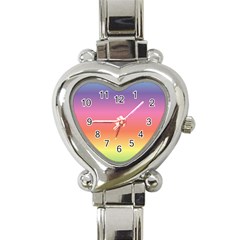 Rainbow Shades Heart Italian Charm Watch by designsbymallika