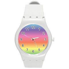 Rainbow Shades Round Plastic Sport Watch (m) by designsbymallika