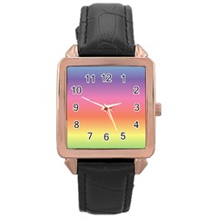 Rainbow Shades Rose Gold Leather Watch  by designsbymallika