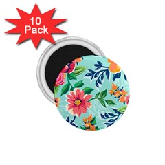 Multi Colour Floral Print 1 75  Magnets (10 Pack)  by designsbymallika