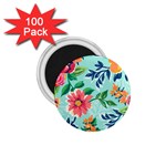 MULTI COLOUR FLORAL PRINT 1.75  Magnets (100 pack)  Front