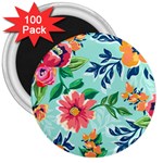 MULTI COLOUR FLORAL PRINT 3  Magnets (100 pack) Front