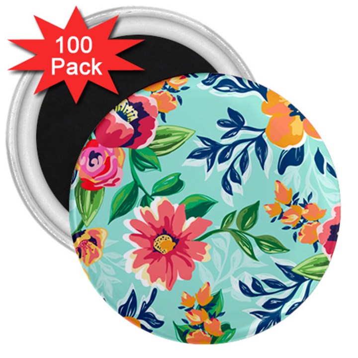 MULTI COLOUR FLORAL PRINT 3  Magnets (100 pack)