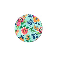 Multi Colour Floral Print Golf Ball Marker by designsbymallika