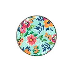 Multi Colour Floral Print Hat Clip Ball Marker (4 Pack) by designsbymallika