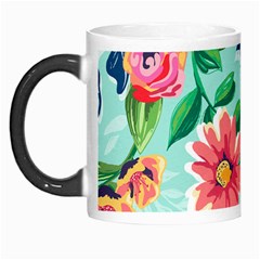 Multi Colour Floral Print Morph Mugs by designsbymallika