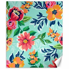 Multi Colour Floral Print Canvas 20  X 24  by designsbymallika