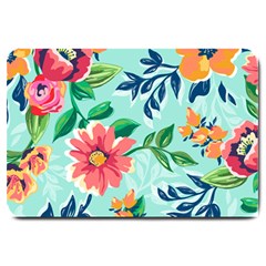 Multi Colour Floral Print Large Doormat  by designsbymallika