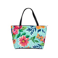 Multi Colour Floral Print Classic Shoulder Handbag by designsbymallika