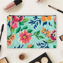 Multi Colour Floral Print Cosmetic Bag (large) by designsbymallika