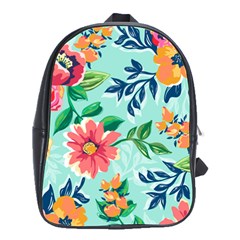 Multi Colour Floral Print School Bag (large) by designsbymallika