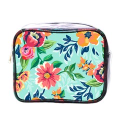 Multi Colour Floral Print Mini Toiletries Bag (one Side) by designsbymallika