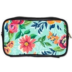 Multi Colour Floral Print Toiletries Bag (two Sides) by designsbymallika