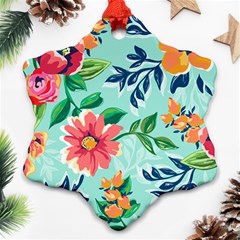 Multi Colour Floral Print Ornament (snowflake) by designsbymallika