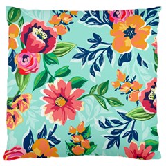 Multi Colour Floral Print Standard Flano Cushion Case (two Sides) by designsbymallika