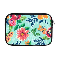 Multi Colour Floral Print Apple Macbook Pro 17  Zipper Case by designsbymallika