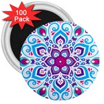 MANDALA BLUE 3  Magnets (100 pack) Front