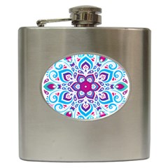 Mandala Blue Hip Flask (6 Oz) by designsbymallika