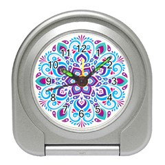 Mandala Blue Travel Alarm Clock by designsbymallika