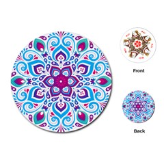 Mandala Blue Playing Cards Single Design (round) by designsbymallika