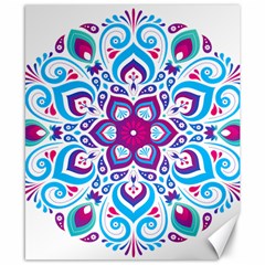 Mandala Blue Canvas 8  X 10  by designsbymallika