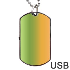 Green Orange Shades Dog Tag Usb Flash (one Side) by designsbymallika