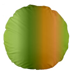 Green Orange Shades Large 18  Premium Flano Round Cushions by designsbymallika