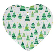 Christmas Tree Pattern Ornament (heart) by designsbymallika