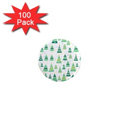 Christmas Tree Pattern 1  Mini Magnets (100 Pack)  by designsbymallika